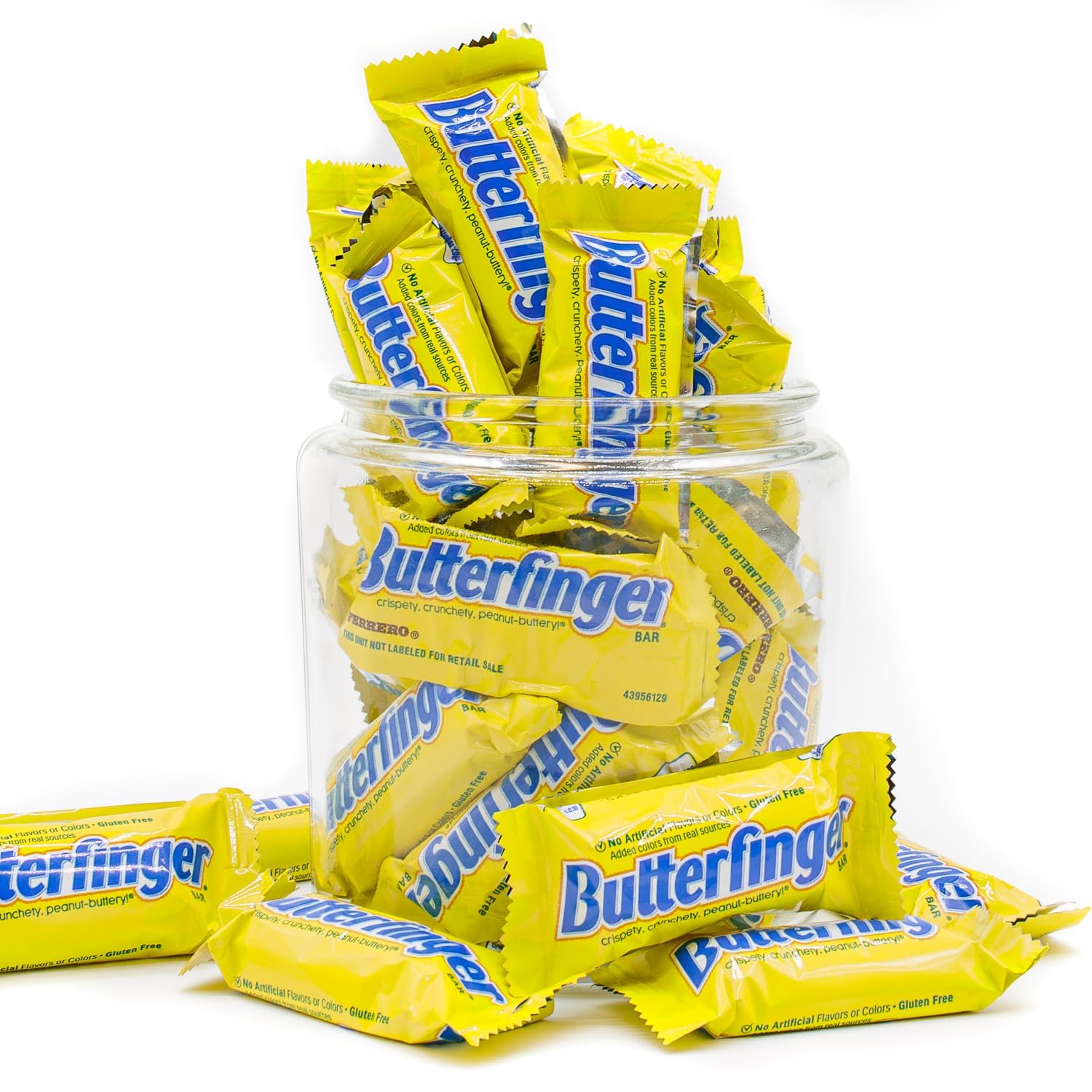 Butterfinger Candy Bars 1 lb - Anti Melt Pack, Crunchy Peanut Center, Chocolatey Shell, Individually Wrapped, Bulk Resealable Bag, Fun Size