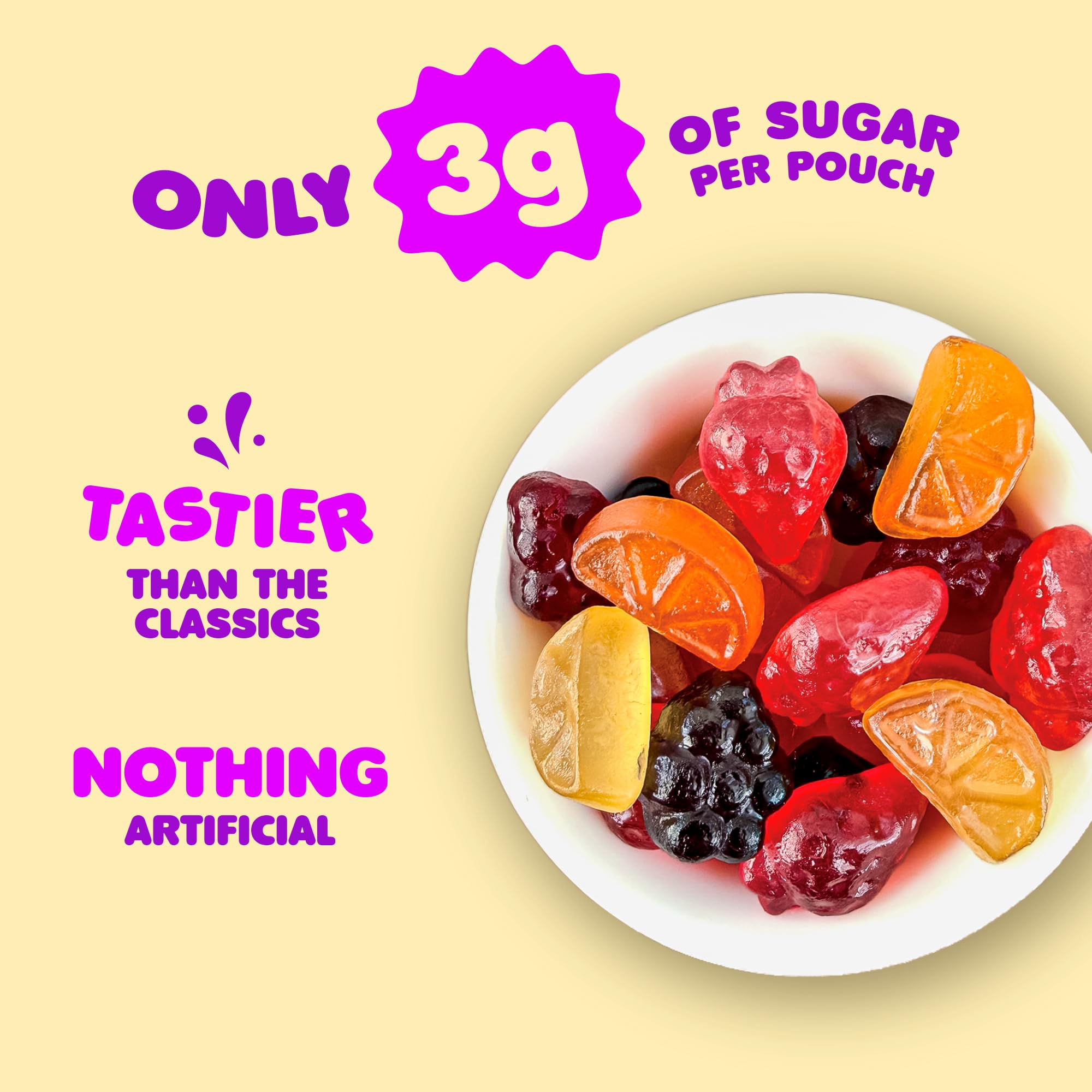 Yummy Tummies Low Sugar Fruit Snacks, 3g Sugar Per Pouch, 0.8 oz (Pack of 22)