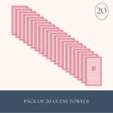 Bonjour Fête Gingham Valentine’s Day Guest Towels | Pink “Love You” Napkins for Galentine’s Parties, Girls Night & Bridal Showers | Paper Party
