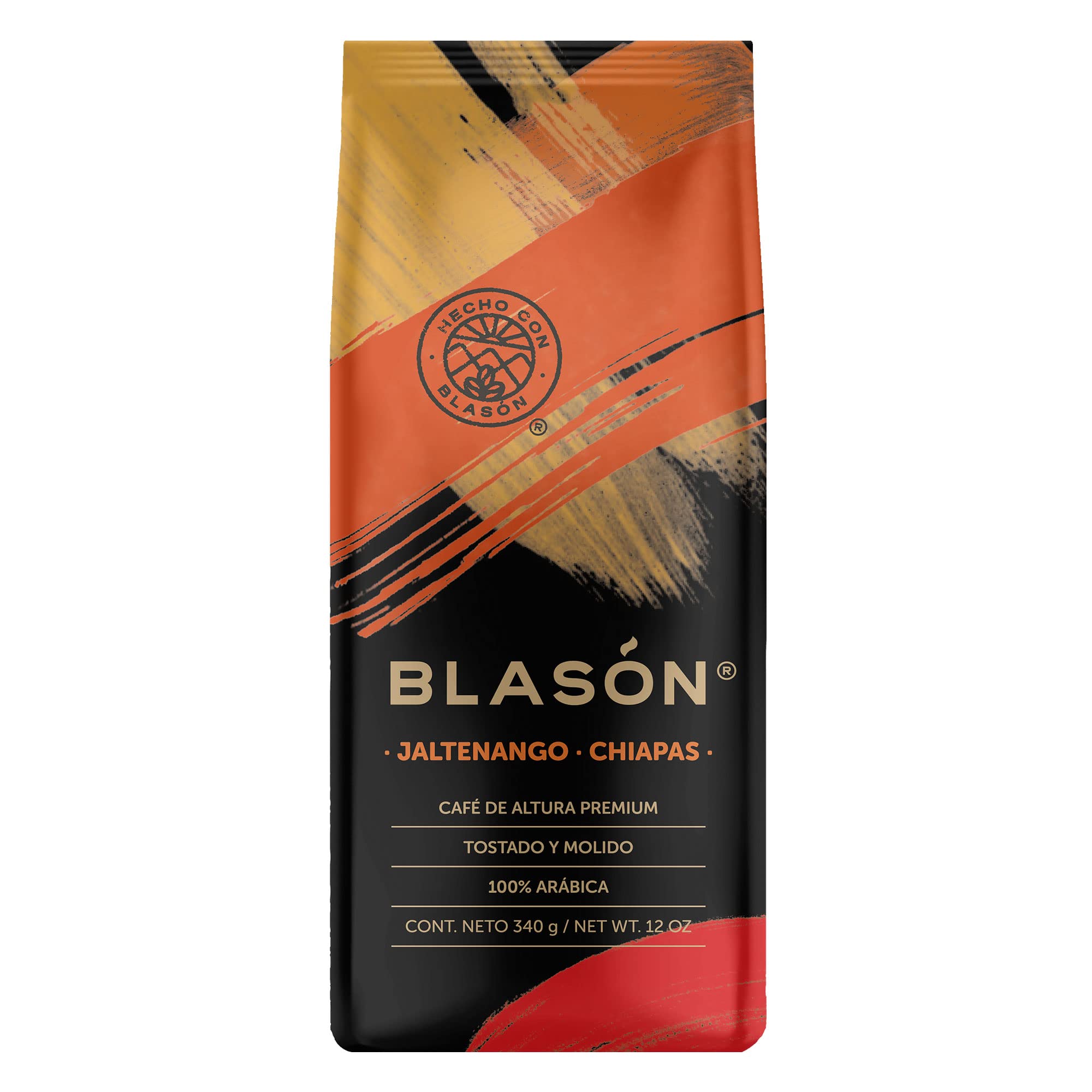 Blason Jaltenango Chiapas Ground Coffee 12 Ounces [2 Pack], Resealable Bags