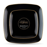 Blue Sky Organic Black Square Plates Combo (32 Count) | Premium Plastic Plates: 7.25" & 10" | Gold-Rimmed Disposable Dinnerware Party Essentials