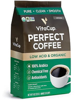 VitaCup Perfect Low Acid Coffee Ground, USDA Organic & Fair Trade, Mycotoxin Free, Dark Roast Guatemala Single Origin, Clean & Pure for Drip Coffee