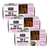 Olina's Bakehouse Crackers, Assorted (3-Pack, Fig & Black Olive - Artisan Cracker)