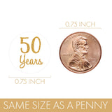 DISTINCTIVS Gold 50th Anniversary Kiss Stickers - 180 Count - 4 Unique Designs - Wedding and Business Anniversary Party Favors