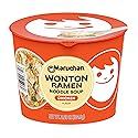 Maruchan Wonton Ramen Bowl, Chicken Flavor - Japanese-Style Instant Noodle Soup, Microwaveable Easy Meal - 3.69 Oz. (6 Pack)