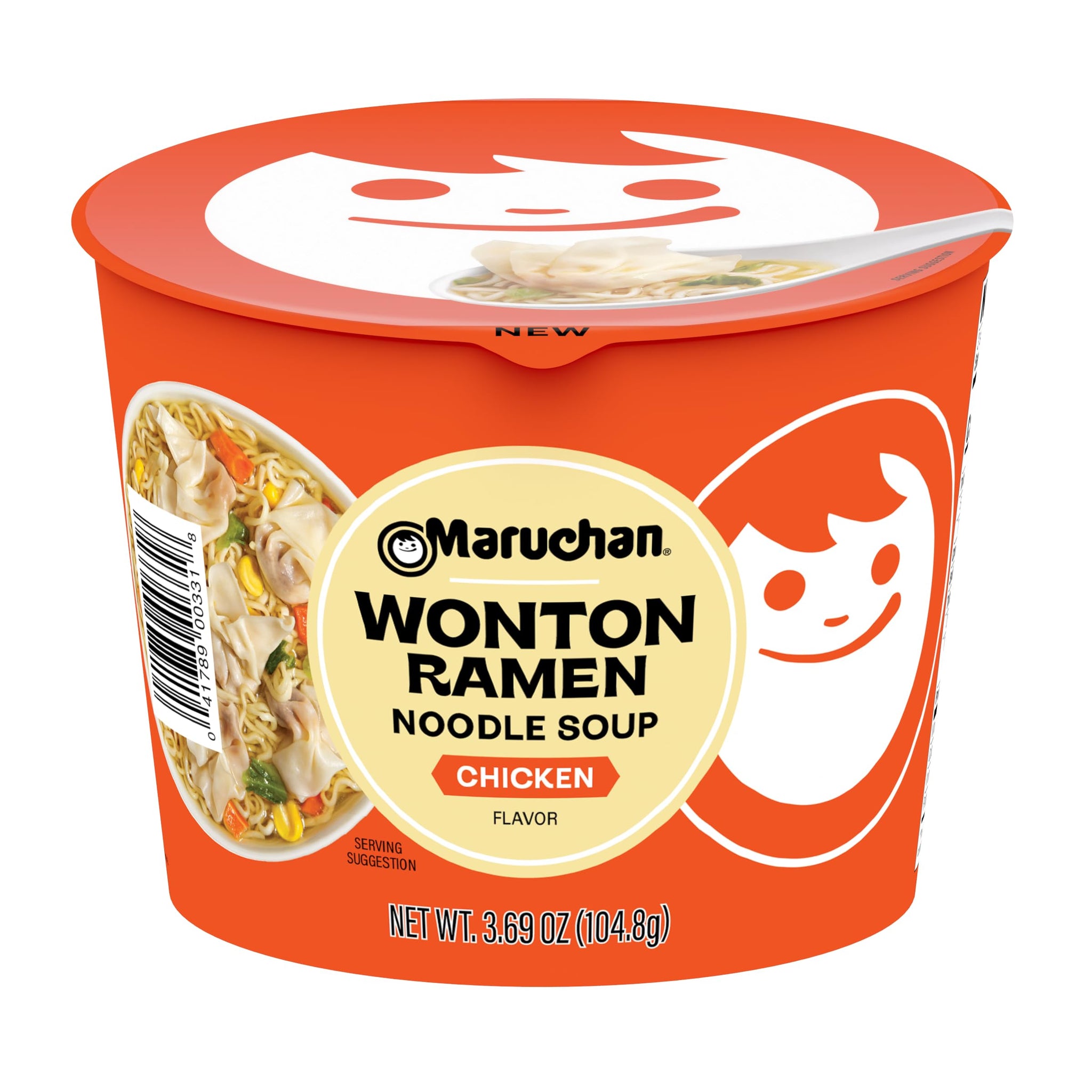 Maruchan Wonton Ramen Bowl, Chicken Flavor - Japanese-Style Instant Noodle Soup, Microwaveable Easy Meal - 3.69 Oz. (6 Pack)