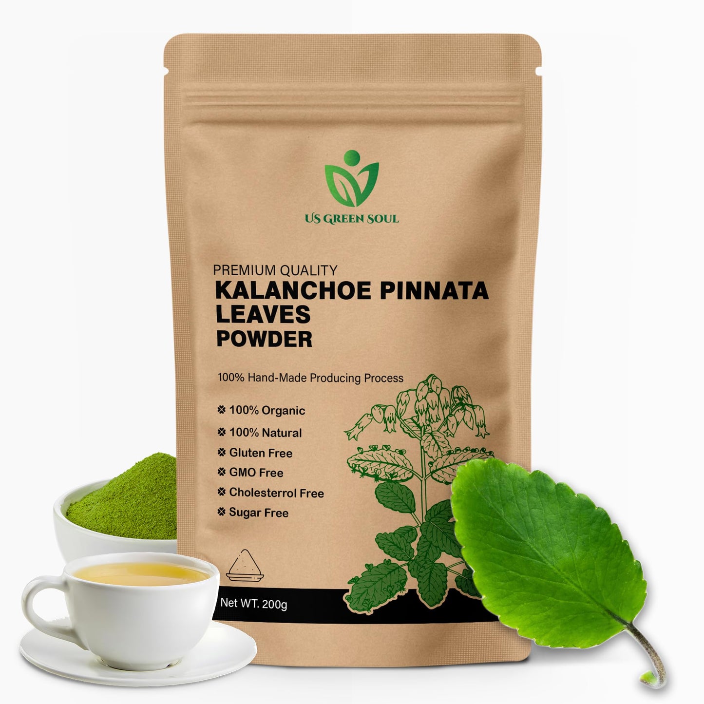 100g Kalanchoe Pinnata Leaves Powder - Healthy, Well-Cleaned, Dried Organic Leaves Powder, No Additives, 100% Pure & Natural
