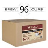 Mitalena Dark Roast Low Acid Coffee Pods, Organic French Roast, Small Batch Artisan Coffee, Compatible with K Cup Maker, 96 Cups for Great Value