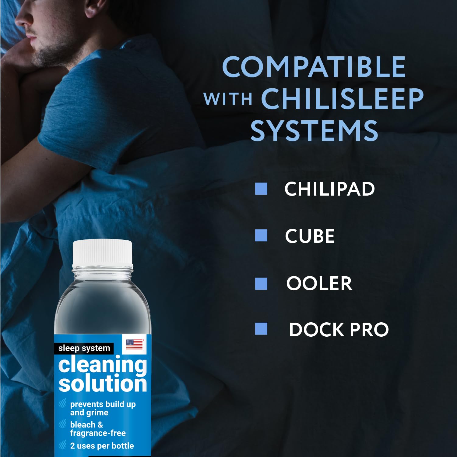 IMPRESA Sleep System Cleaning Solution Compatible with ChiliPad, OOLER & Dock Pro & Bed Cooling System Cleaner - 3-Pack, 2 Fl Oz - Unscented No-Mess