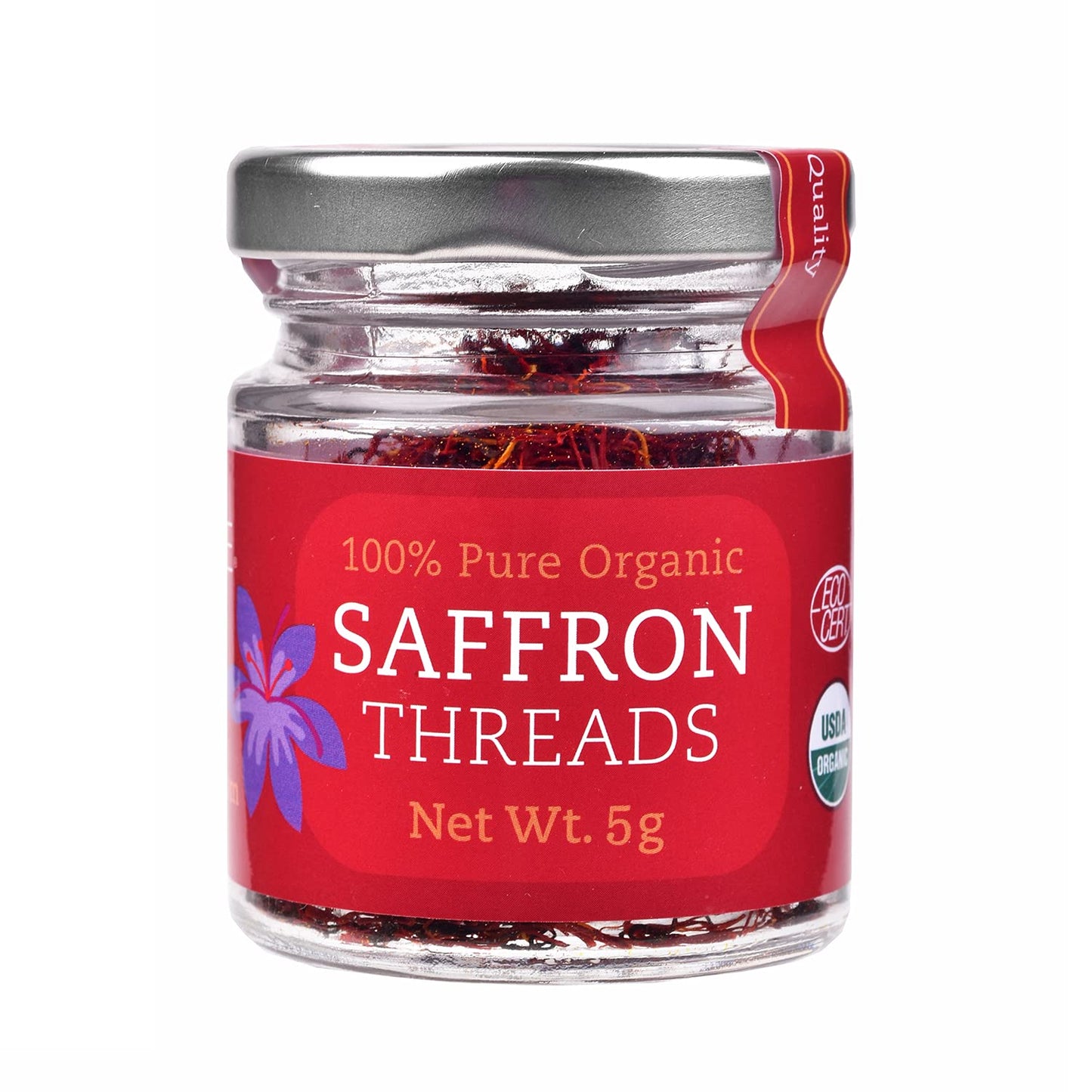 Organic Red Gold Saffron, Premium Quality saffron Threads 100% Pure and Produced in Morocco - 5 Gram