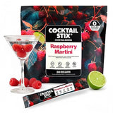 Cocktail Stix Zero Sugar Raspberry Martini Mixer - Cocktail & Mocktail Drink Mixer - Skinny Mixes - Water Flavoring Packets - Vegan - No Calories, No
