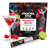 Cocktail Stix Zero Sugar Raspberry Martini Mixer - Cocktail & Mocktail Drink Mixer - Skinny Mixes - Water Flavoring Packets - Vegan - No Calories, No