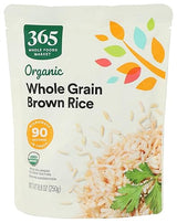 365 by Whole Foods Market, Organic Whole Grain Brown Rice, 90-Second Microwave in Pouch, 8.8 Ounce
