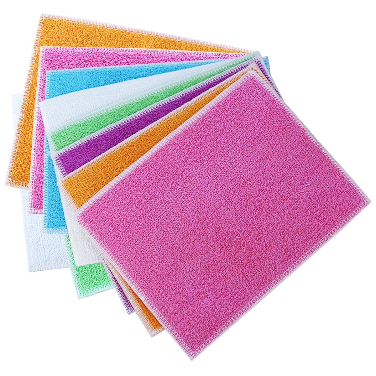 Petunny 10Pcs Wood Fiber Cleaning Cloths Absorbent Dish Cloths Bamboo Blend Cleaning Cloths Reusable Kitchen Towels,7" x 9"