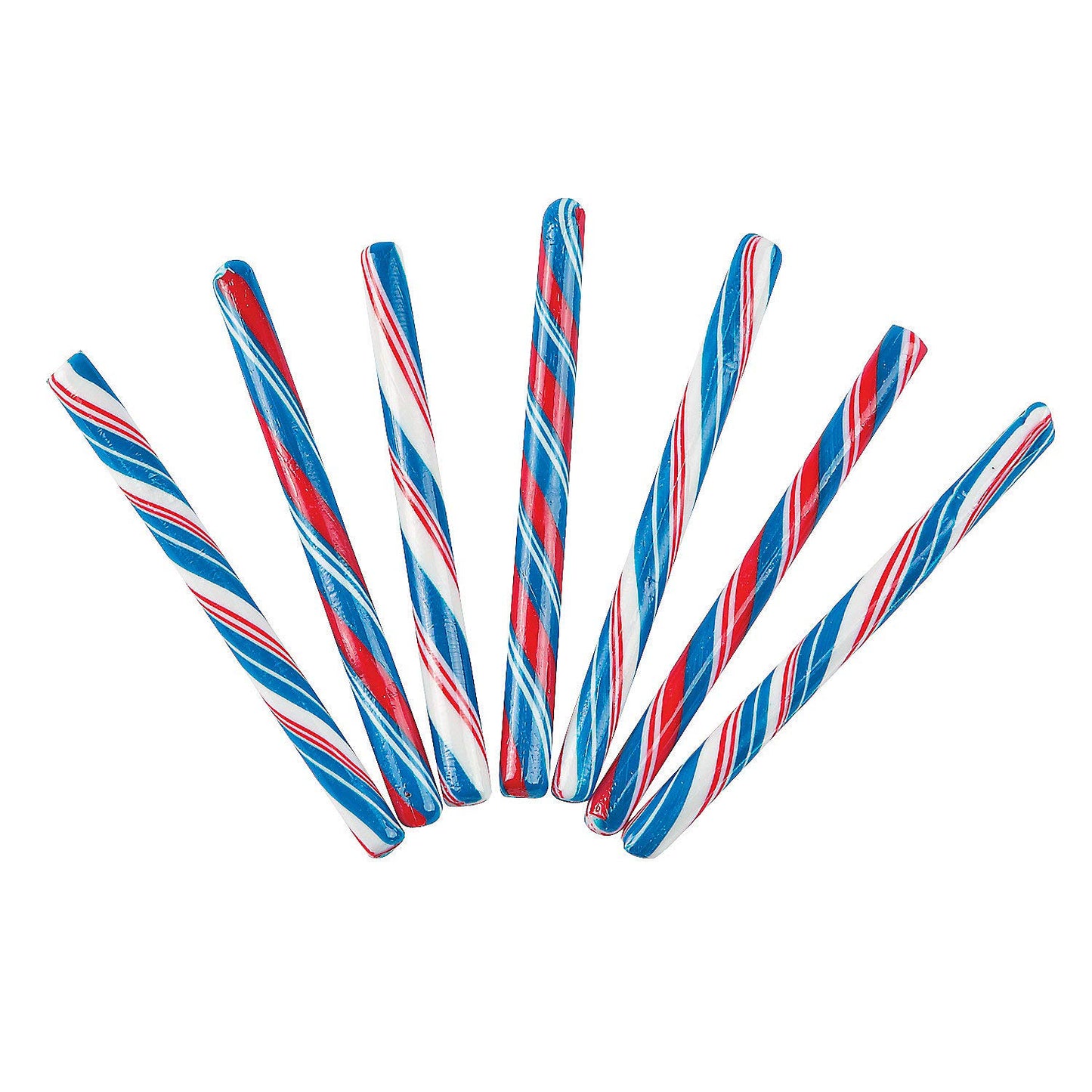 Fun Express Red White and Blue Candy Canes Individually Wrapped - 80 Patriotic Candy Sticks for 4th of July Party Favors | Birthday Candy Buffet