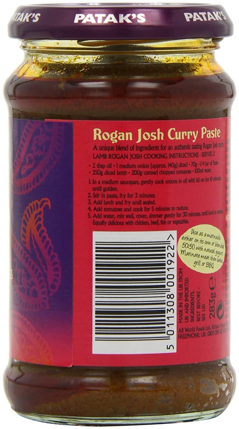 Patak's Rogan Josh Spice Paste 283g - Pack of 2