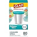 Glad Small Trash Bags 4 Gallon, Febreze Bahama Bliss Garbage Bags, Odor Resistant with Drawstring, 80 Count