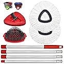 Spin Mop Handle, Mop Replacement Head,Brush,Base Compatible with OCedar EasyWring 1 Tank,2 Microfiber Mop Refills,1 Mop Base,1 Brush and 30-58" Mop