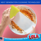 LOLA Heavy Duty Scrub Sponges, 2 Pack, Made in USA, Superior Sponge Lasts up to 4X Longer, Reusable Long Lasting, Next Generation Cleaning