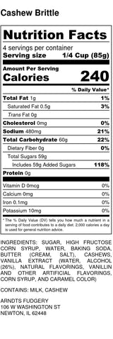 Premium Candy (Cashew Brittle (2-10 oz. Tub))