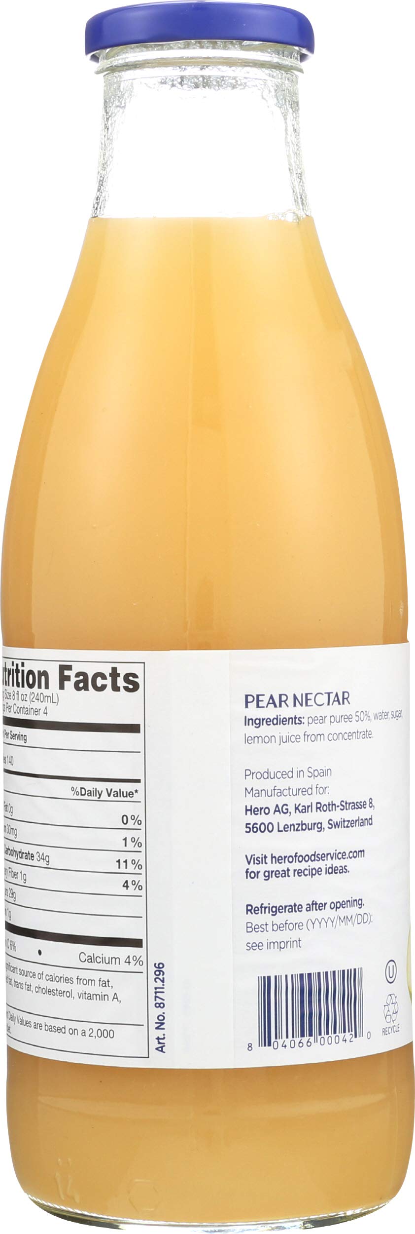 Hero, Juice Nectar Pear, 33.8 Ounce