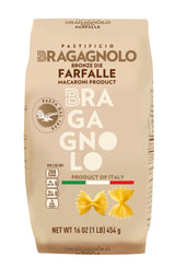 Pastificio Bragagnolo, Farfalle 831 Bronze-Drawn, 100% Italian Pasta, Made with Durum Wheat Semolina Flour, Non GMO (1 Pound Bag) - Consistently al
