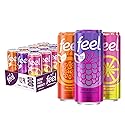 FEEL Variety Pack - Sparkling Zero Sugar Energy Drink - 3 Flavor Assortment, 140mg Plant-Based Caffeine from Green Coffee Beans + L-Theanine - Vitamin
