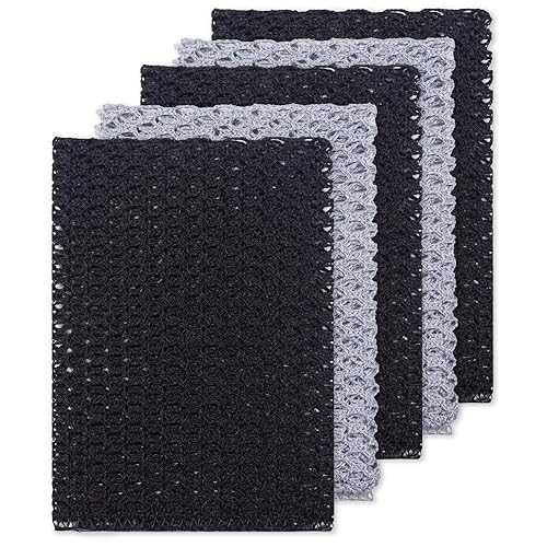 Olivia tree 5pcs Monotone Dish Washing Net Cloths, Dish mesh net,Scourer, Quick Dry, Perfect Scrubber for Washing Dishes 11" X 11" Dish scubber