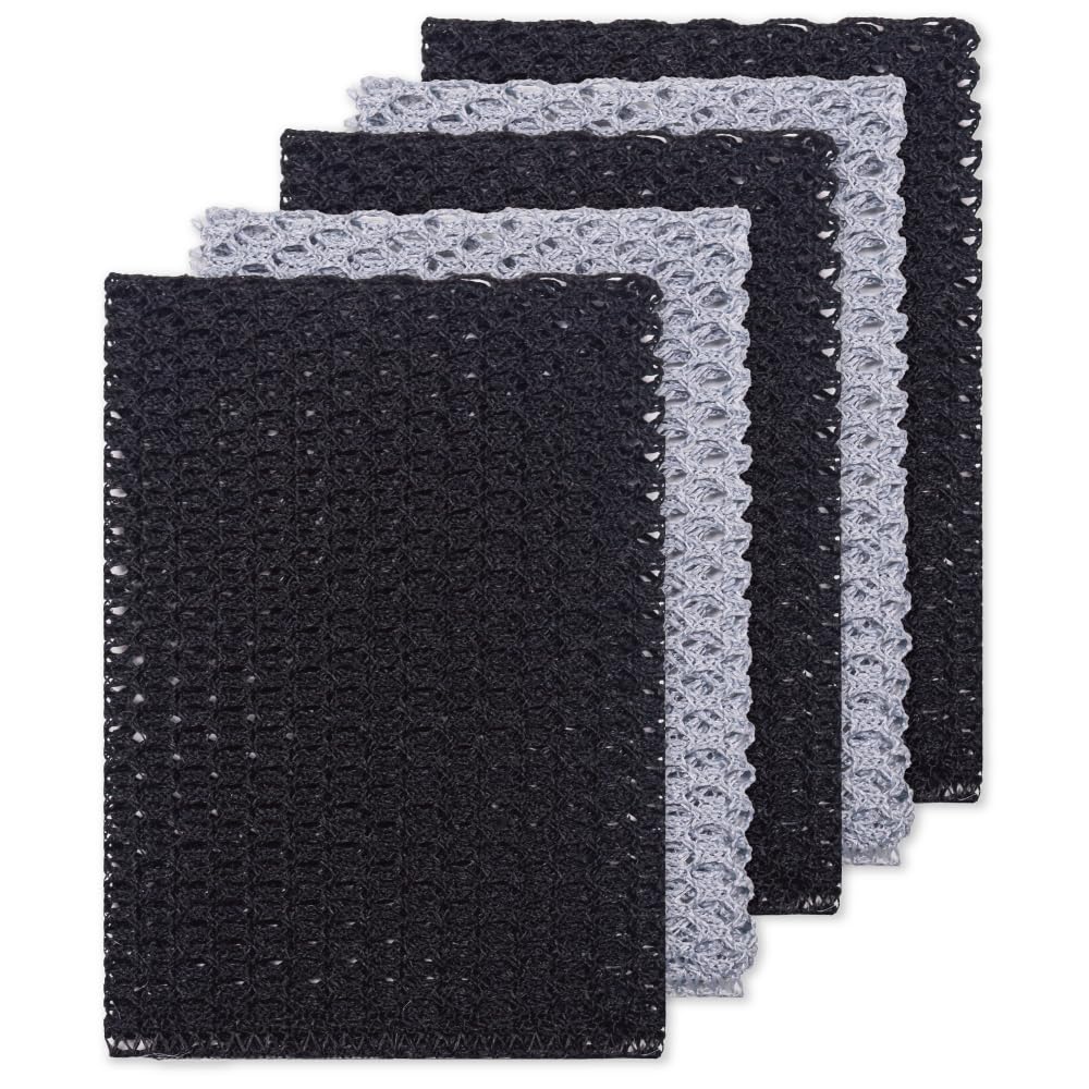 Olivia tree 5pcs Monotone Dish Washing Net Cloths, Dish mesh net,Scourer, Quick Dry, Perfect Scrubber for Washing Dishes 11" X 11" Dish scubber