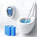 SOPAMI Disposable Toilet Cleaning System - Toilet Wand Kit with 32 High-Performance Refills, Wall Mounted Toilet Brush and Holder for Deep Cleaning