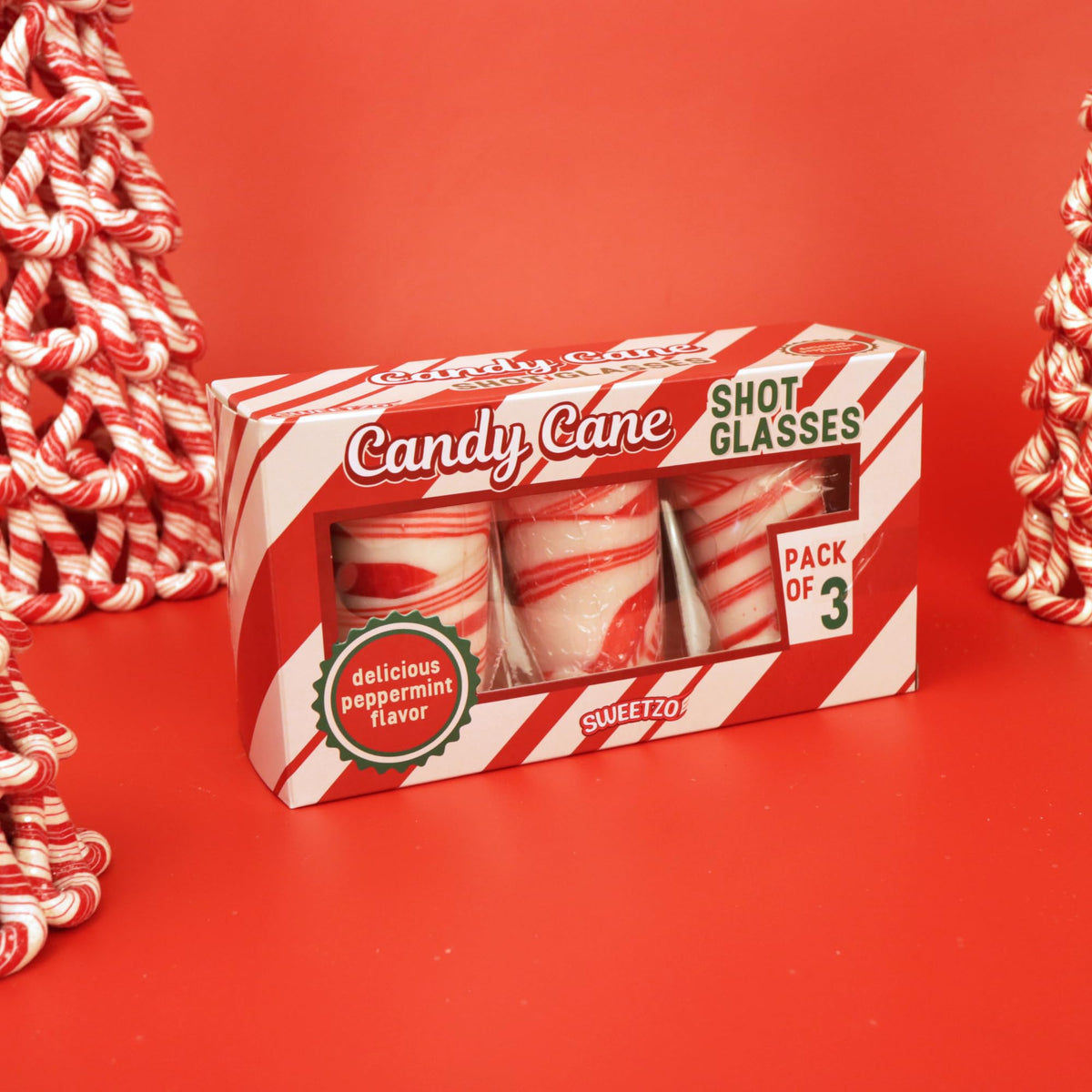 Candy Cane Shot Glasses, Edible Peppermint Cups for Christmas Parties, Holiday Drinkware, Festive Novelty Party Accessories, Hot Cocoa, Gifts
