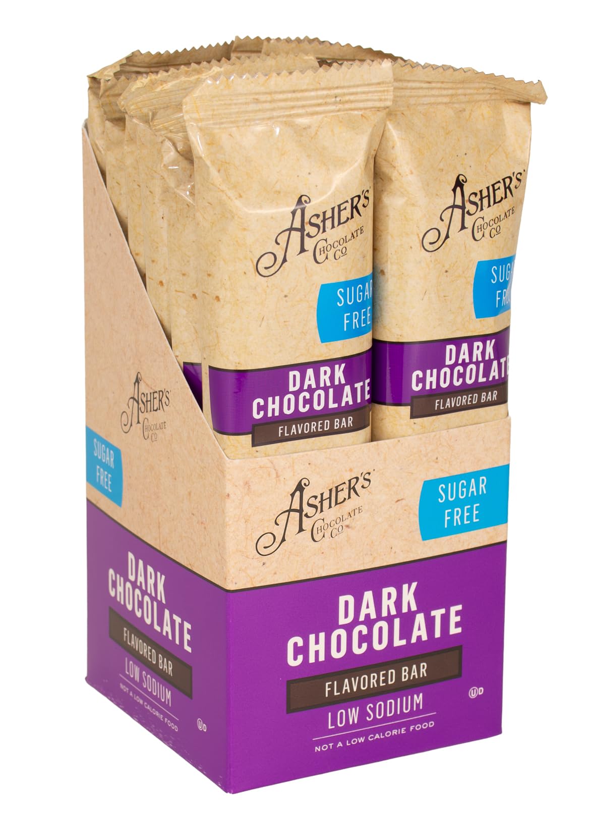 Asher's Chocolates, Sugar Free Bars, Diabetic Friendly, Small Batches of Kosher Chocolate, Family Owned Since 1892, Keto Chocolate (12 Bars, Dark