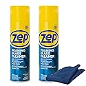 Zep Foaming Glass Cleaner 19 oz (2 Units) & a Blue Microfiber Rag ECBD028-2-Pack of Ammonia-Free Streak-Free Glass Cleaners for Windows Mirrors