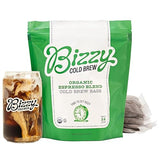 Bizzy Organic Cold Brew Coffee | Espresso Blend | Coarse Ground Coffee | Medium-Dark Roast | Micro Sifted | Specialty Grade | 100% Arabica | Brew Bags