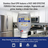 Stainless Steel CPR 18oz- 2-in-1 Kitchen Stainless Steel Cleaner and Polish for Appliances- Cleaner Removes Fingerprints, Water Marks and Grease