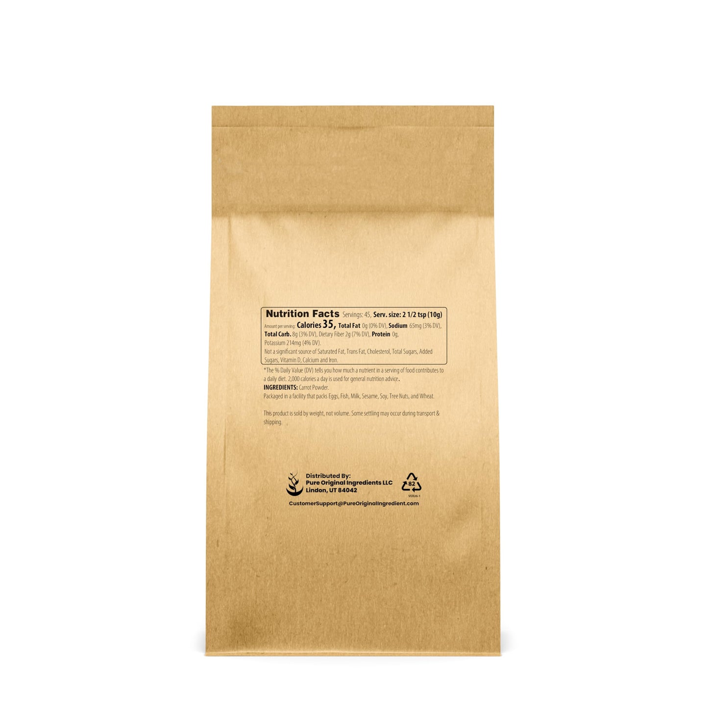 Pure Original Ingredients Carrot Powder (1 lb) Smoothies & Shakes, Sauces, No Fillers Or Additives