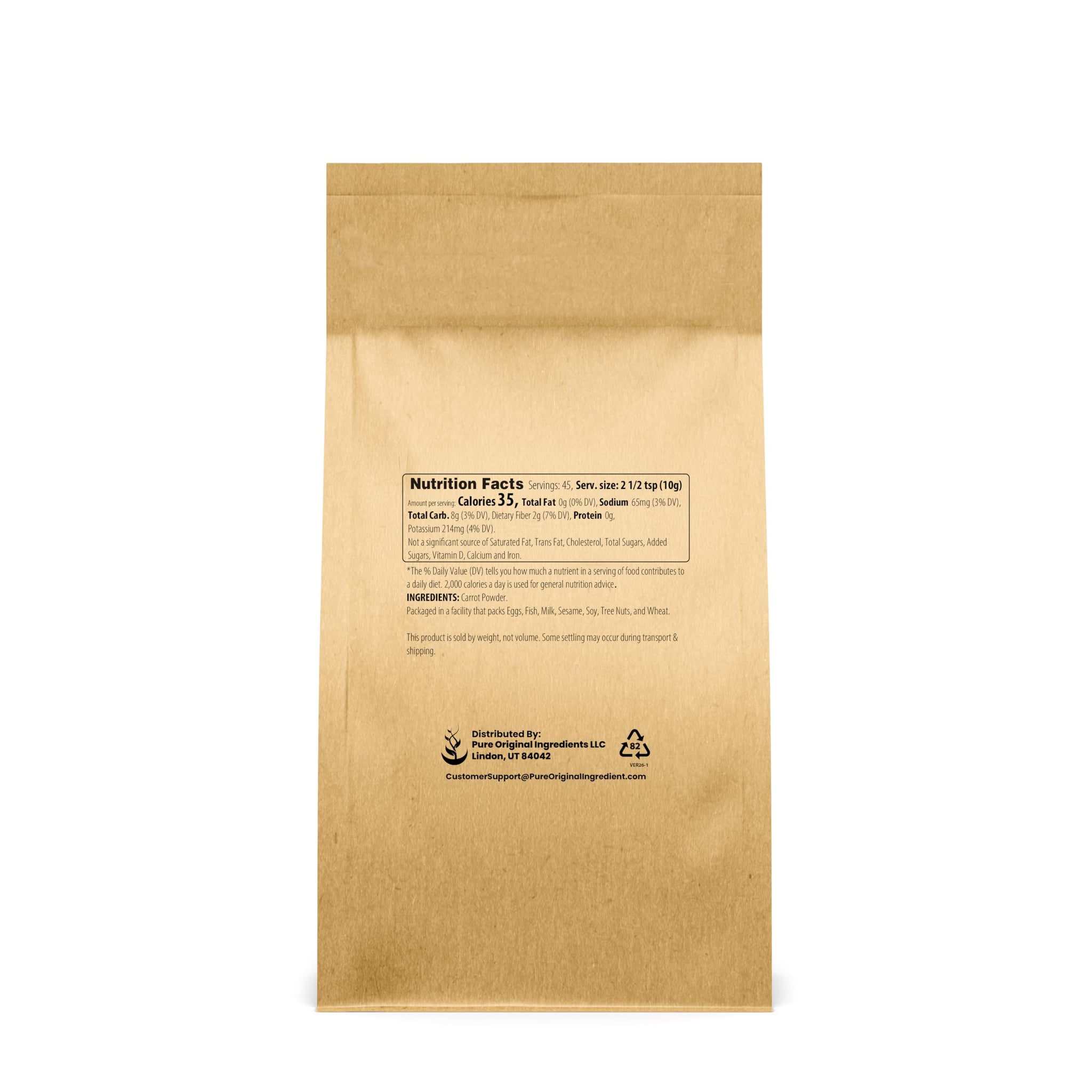 Pure Original Ingredients Carrot Powder (1 lb) Smoothies & Shakes, Sauces, No Fillers Or Additives