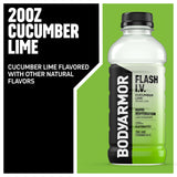 BODYARMOR Flash I.V. Electrolyte Beverage, Cucumber Lime, Hydration Drink with Coconut Water For Rapid Rehydration, Post Workout Recovery, 20 Fl Oz