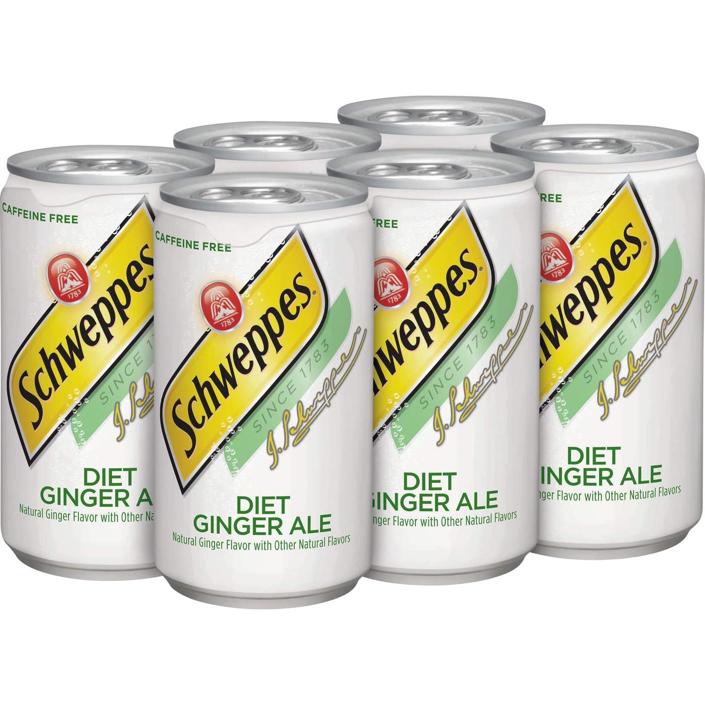 Schweppes Ginger Ale Zero Sugar Soda, 7.5oz cans, 6pk