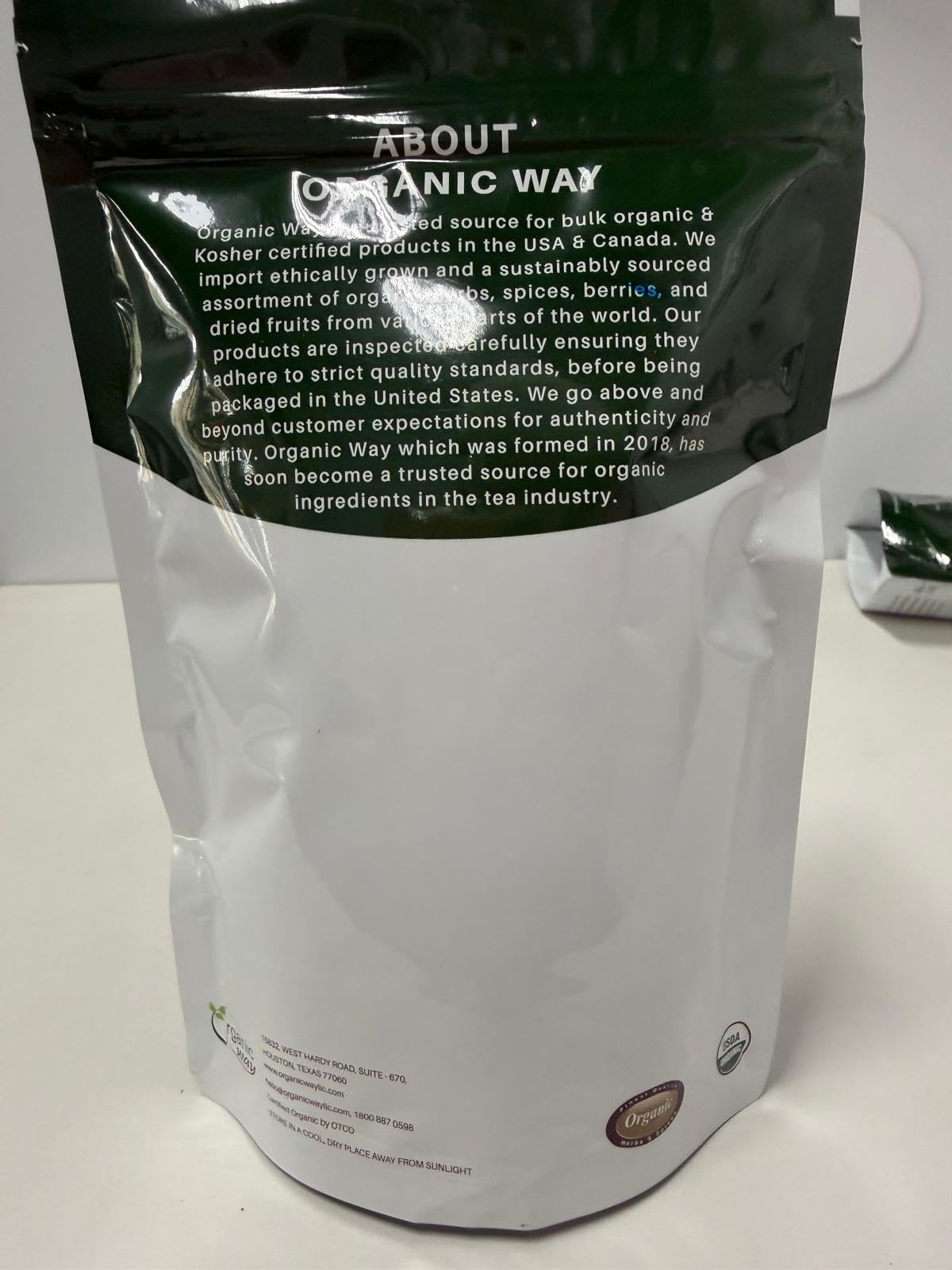 Organic Way Premium Dried Raspberry Leaf Whole (Rubus idaeus) - European Wild-Harvest | Organic & Kosher Certified | Raw, Vegan, Non GMO & Gluten Free