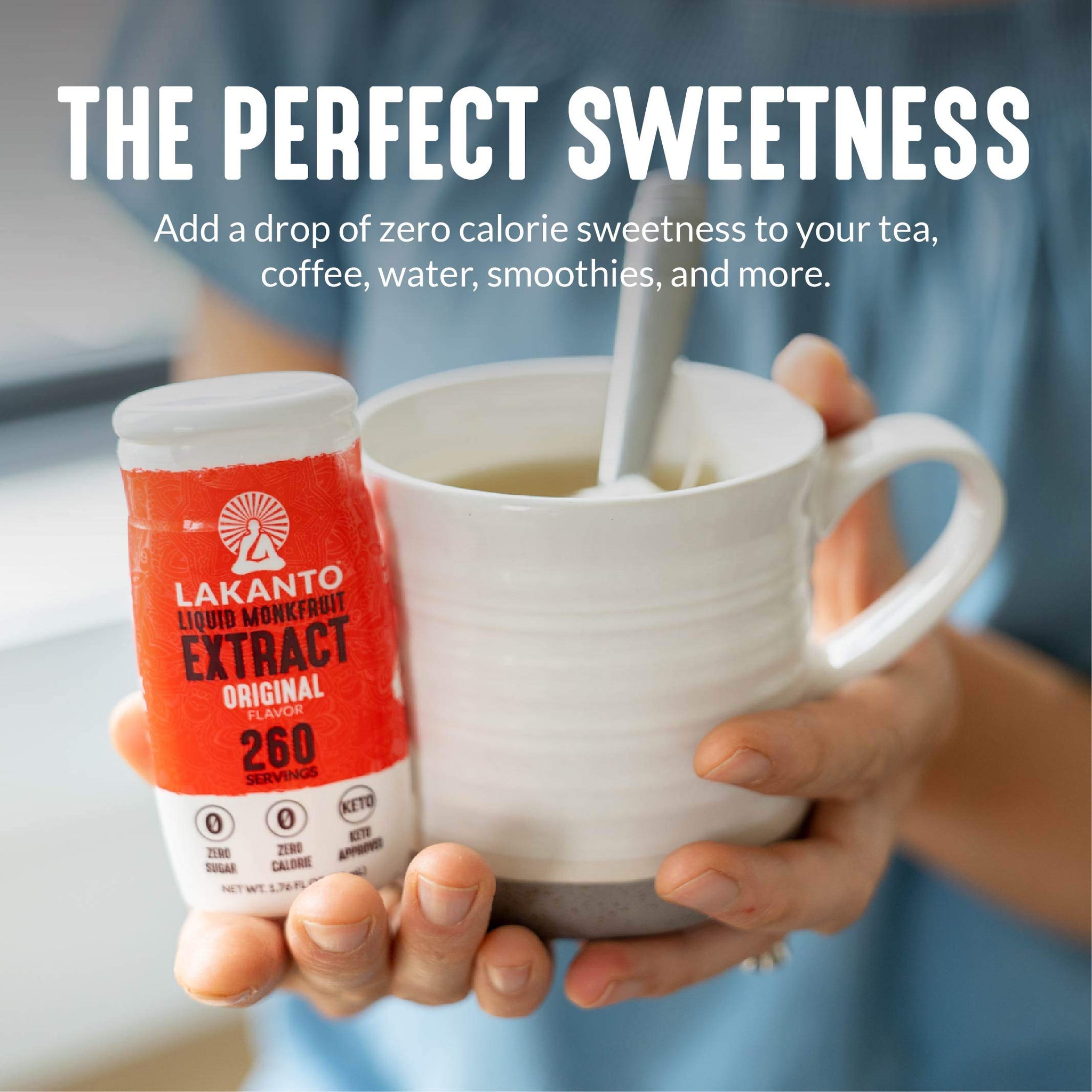 Lakanto Liquid Monk Fruit Extract Drops, Original, Erythritol Free Sugar Substitute Sweetener For Coffee, Tea, Smoothies, Oatmeal, Yogurt, Cocktails, Sugar Free, Vegan, Keto, Zero Sugar (1.76 Fl Oz)