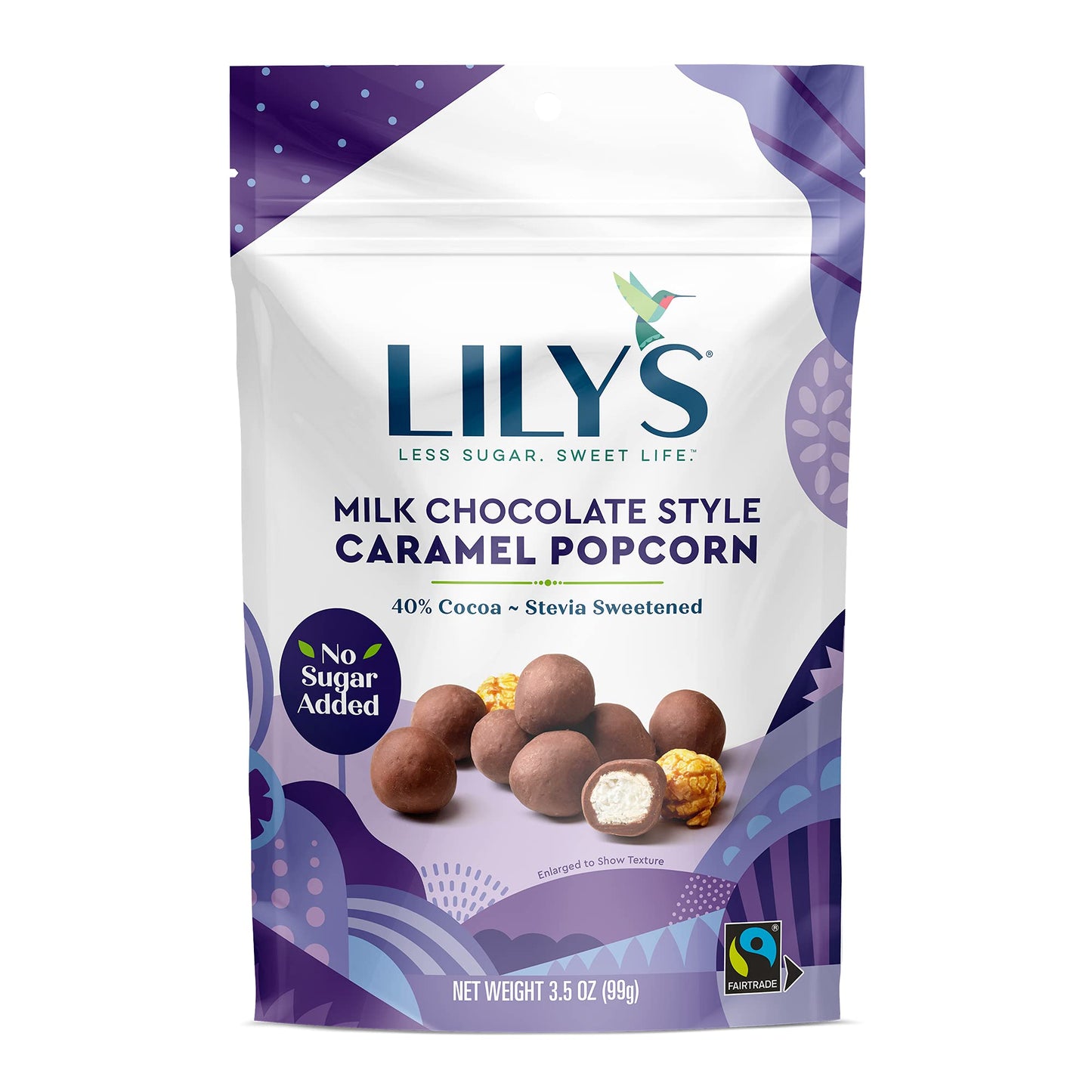 Lily's Milk Chocolate Style Caramel Popcorn By Sweets, Stevia Sweetened, No Added Sugar, Low-Carb, Keto Friendly, Fair Trade, Gluten-Free & Non-Gmo