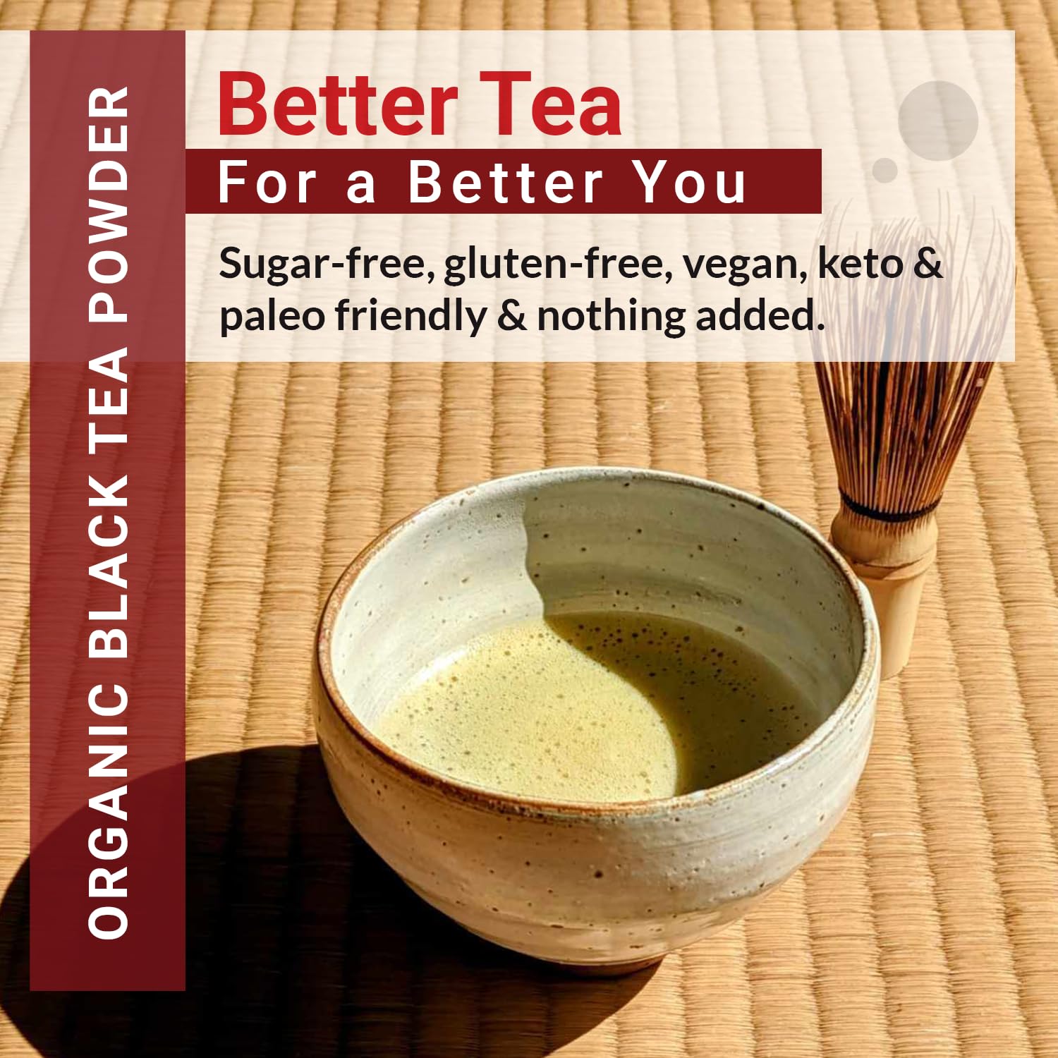Matcha Moon Matcha-Style Wakoucha Black Tea Powder | Premium USDA Organic Japanese Black Tea from Kagoshima | Rich Flavor for Brewing, Smoothies