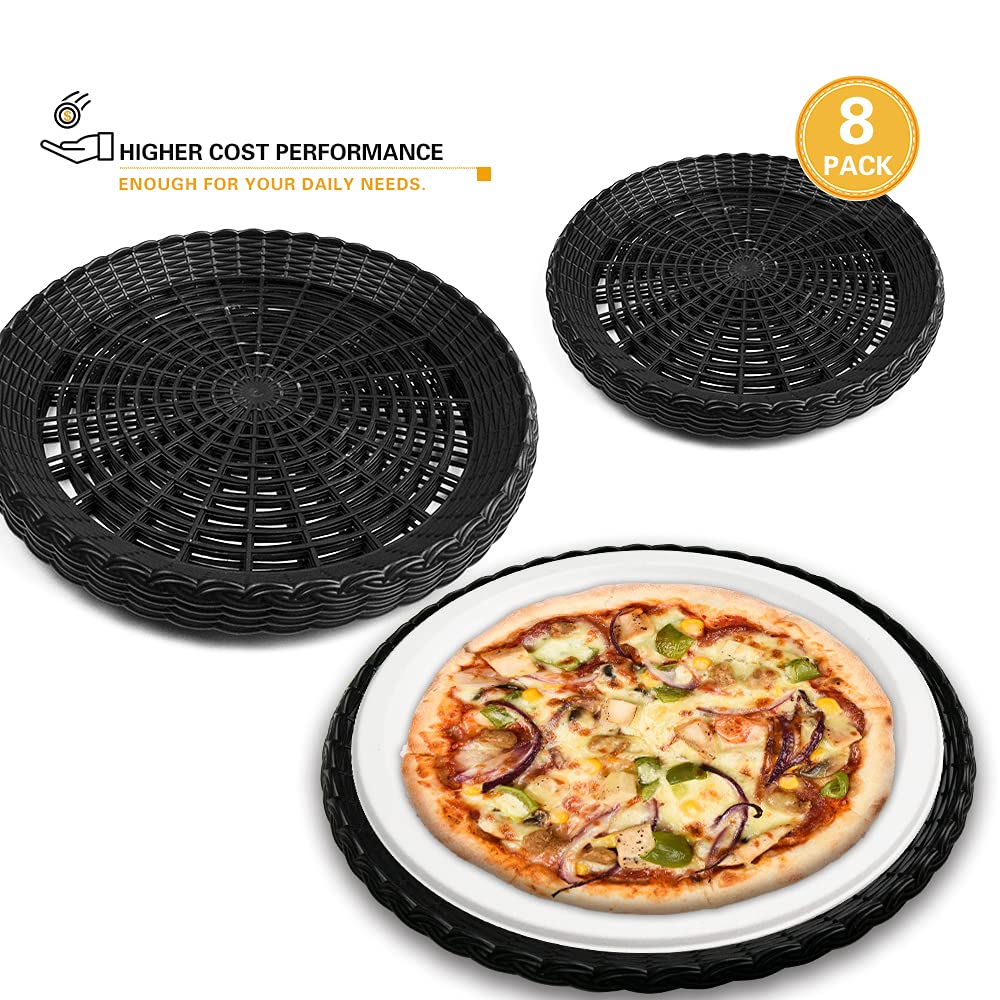 EBIGIC Paper Plate Holders, 8/12/24 Packs 9/10 Inch paper plate holders reusable Black Plastic Heavy Duty supports for Picnic Party Dinner