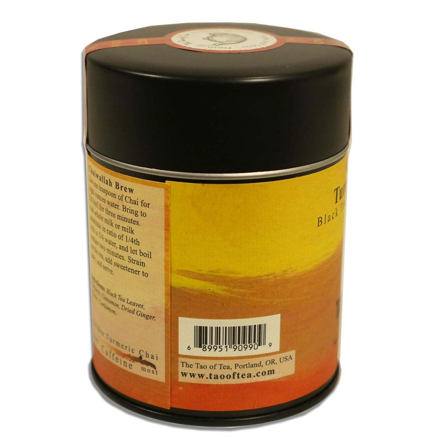 The Tao of Tea Golden Turmeric Chai, Loose Leaf Chai Tea with Turmeric, 4 Oz