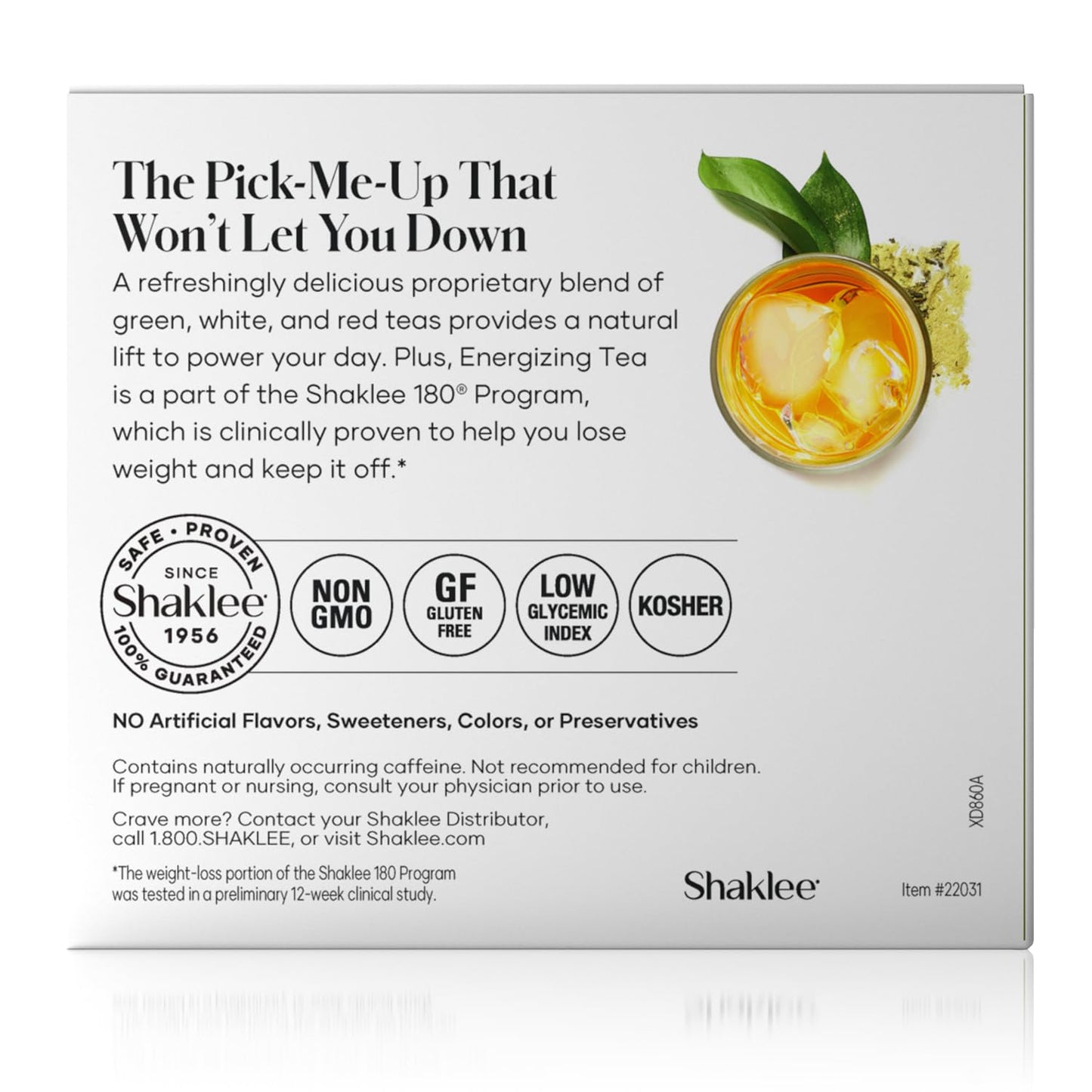 Shaklee Energizing Tea Green Matcha Flavor - Antioxidant-Rich Blend of Green Matcha, White, and Red Teas for Gentle Energy Lift - Energy Boost