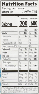 Nature's Path Waffle Flax Plus, 7.4 oz (Frozen)