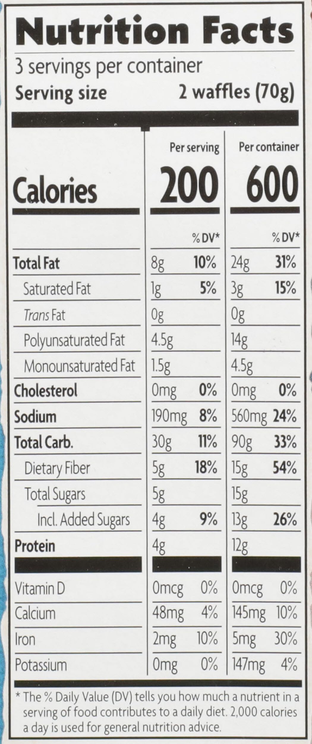 Nature's Path Waffle Flax Plus, 7.4 oz (Frozen)