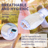 Ehucon Dementia Restraint Gloves Zipper Opening for Prevent Scratching Harm,Control Mitts for Elderly, Fingers Protection Dementia Products