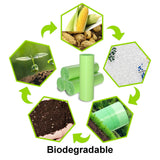 TECHSHARE 1.2 Gallon Biodegradable Trash Bags, 80 Count, Compostable Garbage Bags, 1.5 Gallon Capacity, Green
